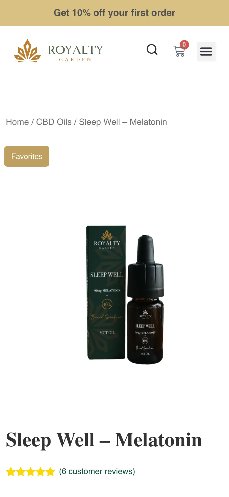 Royalty Garden – Produktseite auf dem Smartphone